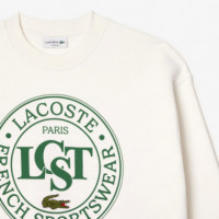 Jerséis y Sudaderas Sudadera Lacoste Gráfica de Corte Holgado Blanco