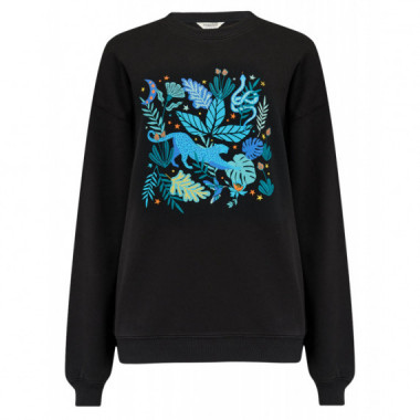 Sugarhill Brighton Jerséis y Sudaderas Sudadera SUGARHILL Noah Washed Black Jungle Blues