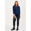 Sugarhill Brighton camisetas mujer Top SUGARHILL Noor Black/Blue, Leopard Spots