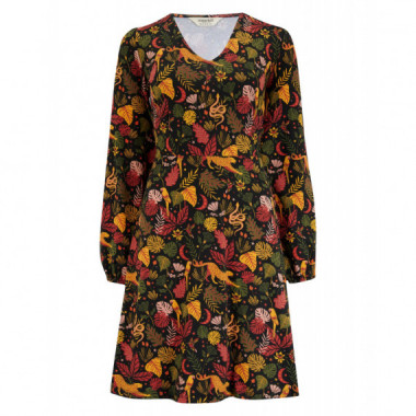 Sugarhill Brighton Vestidos Vestido SUGARHILL Floriane Mini Black Earth Toned Jungle