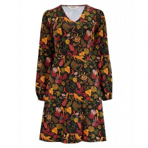 SUGARHILL BRIGHTON Vestidos Vestido Sugarhill Floriane Mini Black Earth Toned Jungle