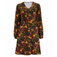 Sugarhill Brighton Vestidos Vestido SUGARHILL Floriane Mini Black Earth Toned Jungle