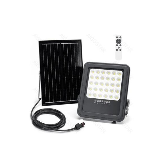 AIGOSTAR Foco Solar Con Mando 50W 500Lm Luz Fria