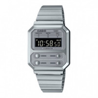 Reloj Casio Vintage A100WE-7B Unisex Digital Plateado