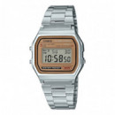 Casio Vintage A158WEA-9 Unisex Digital Plateado - Retro