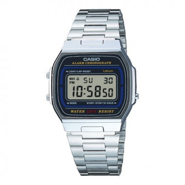 Reloj Casio Vintage A164WA-1V Unisex Digital Plateado - Retro