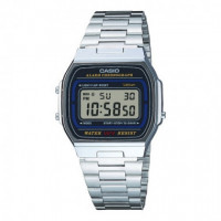 Reloj Casio Vintage A164WA-1V Unisex Digital Plateado - Retro