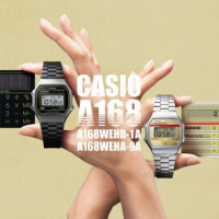 Reloj Casio Vintage A168WEHA-9A Unisex Digital Plateado con Pantalla Dorada - Retro