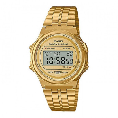 Reloj Casio Vintage A171WEG-9A Unisex Digital Dorado con Esfera Redonda - Retro