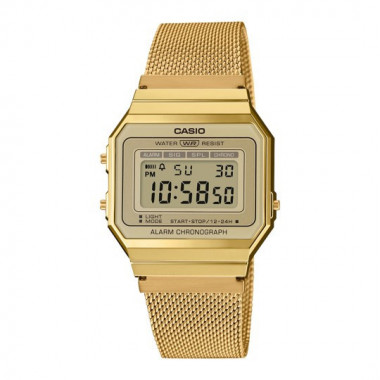 Reloj Casio Vintage A700WEMG-9A Unisex Digital Dorado Ultrafino con Correa de Malla