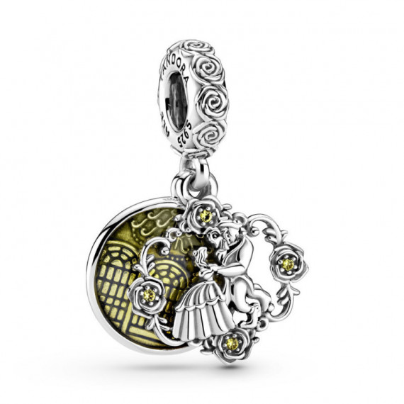 Pandora Disney Charm Colgante en plata de ley La Bella y la Bestia Bailando de Disney 799014C01