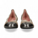 Bailarina con Elastico Plomo+beige  PRETTY BALLERINAS