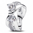 Anillo Banda Cruzada Lazo Brillante 193553C01  PANDORA