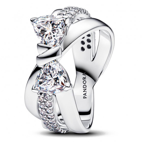 Anillo Banda Cruzada Lazo Brillante 193553C01  PANDORA
