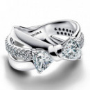 Anillo Banda Cruzada Lazo Brillante 193553C01  PANDORA