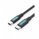 VENTION Cable Datos Tipo C a Mini USB 0.5MTRS Negro Cowbd