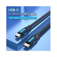 VENTION Cable Datos Tipo C a Mini USB 0.5MTRS Negro Cowbd