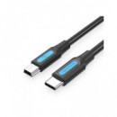 VENTION Cable Datos Tipo C a Mini USB 1.5MTRS Negro Cowbg