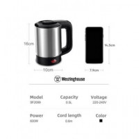 WESTINGHOUSE Hervidor de Agua Pequeño para Viajes 0.5L 600W WKWK001