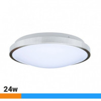 Aplique Led Techo Redondo Plata 24W Luz Fría AIRMEC