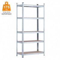 Estanteria Galvanizada 5 Baldas 175 Kgs AIRMEC 90X40X180 Cm