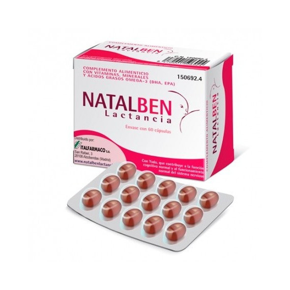 NATALBEN Lactancia Complemento Alimenticio para la Lactancia  60 Cápsulas