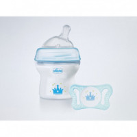 CHICCO Kit Natural Feeling con Biberón y Chupete de Silicona