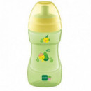 MAM Vaso para Beber con Tapón Deportivo Amarillo Sports Cup 12M+ 330ML
