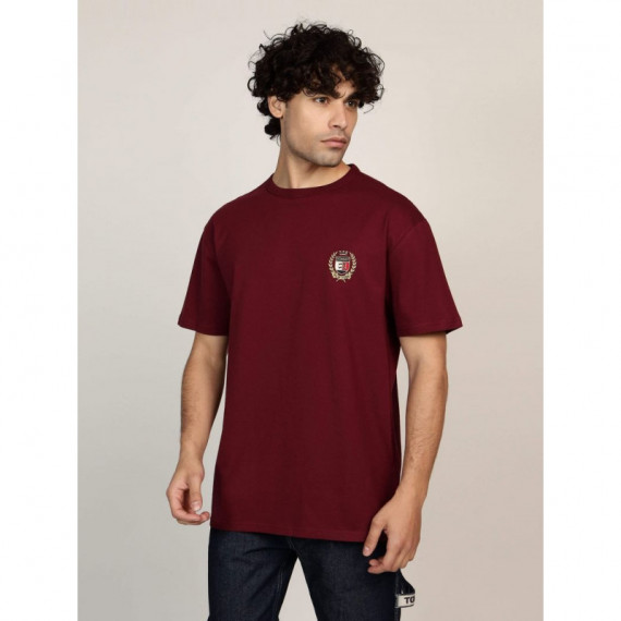 Tjm Reg Rwb Crest Flag Tee Ext Deep Roug  TOMMY JEANS