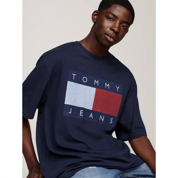 Tjm Ovz Melange Flag Tee Dark Night Navy  TOMMY JEANS