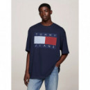 Tjm Ovz Melange Flag Tee Dark Night Navy  TOMMY JEANS