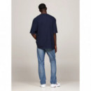 Tjm Ovz Melange Flag Tee Dark Night Navy  TOMMY JEANS