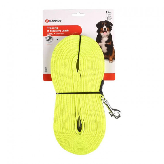 DUVO Perro Correa Adiestramiento Plana Amarilla 10 M