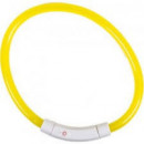 DUVO Perro Collar Luz USB Silicona Amarillo 70X1X1.5 Cm