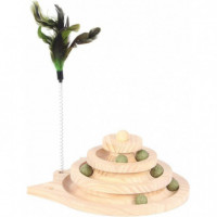 DUVO Gato Juguete Interactivo Madera Circular 26X26X13,5 Cm