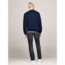 Tjm Reg Tj Prep Crest Crew Dark Night Na  TOMMY JEANS