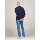 Tjm Rlx Melange Flag Crew Ext Dark Night  TOMMY JEANS