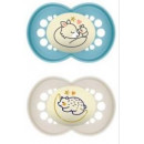 Mam Chupete Silicona Original Pure Night +6 Meses 2 Unidades Color Azul  JOHNSON & JOHNSON