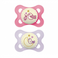 Mam Chupete Silicona Original Pure Night 2 - 6 Meses 2 Unidades Color Rosa  JOHNSON & JOHNSON