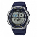 CASIO AE-1000W-2AV Reloj Digital para Hombre – Correa Azul Marino, Hora Mundial, Wr 100M, Batería 10 Años