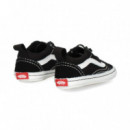 Banda Blanca Bebe Ante+textil Negro  VANS
