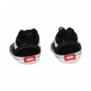 Banda Blanca Bebe Ante+textil Negro  VANS