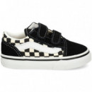 2 Velcros Damero T+a Blanco+negro  VANS