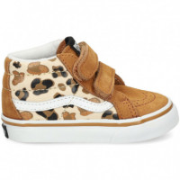 Botin 2 Velcros ante Cuero+leopardo  VANS