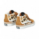 Botin 2 Velcros ante Cuero+leopardo  VANS