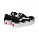 Banda Blanca Plataforma Textil Negro  VANS