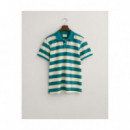 Polos Heavy Washed Striped Polo  GANT