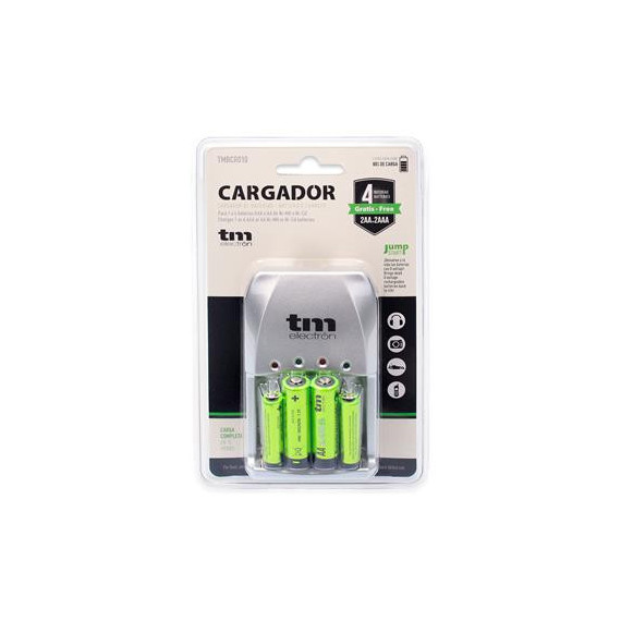 TM ELECTRON Cargador de Bateria Aa/aaa con Pilas TMBCR010
