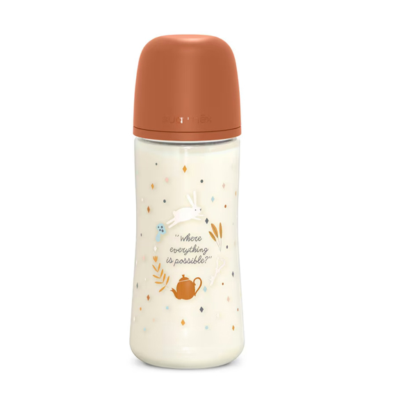 SUAVINEX Biberon Silicona +6M Dibujos  Marron