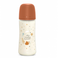 SUAVINEX Biberon Silicona +6M Dibujos  Marron